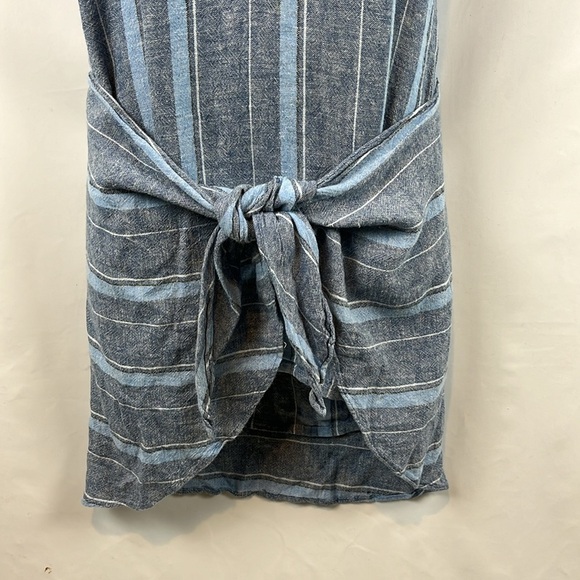 Anthropologie‎ Drew Henley Striped Tie Wrap Sleeveless Mini Dress Size S - Picture 5 of 10